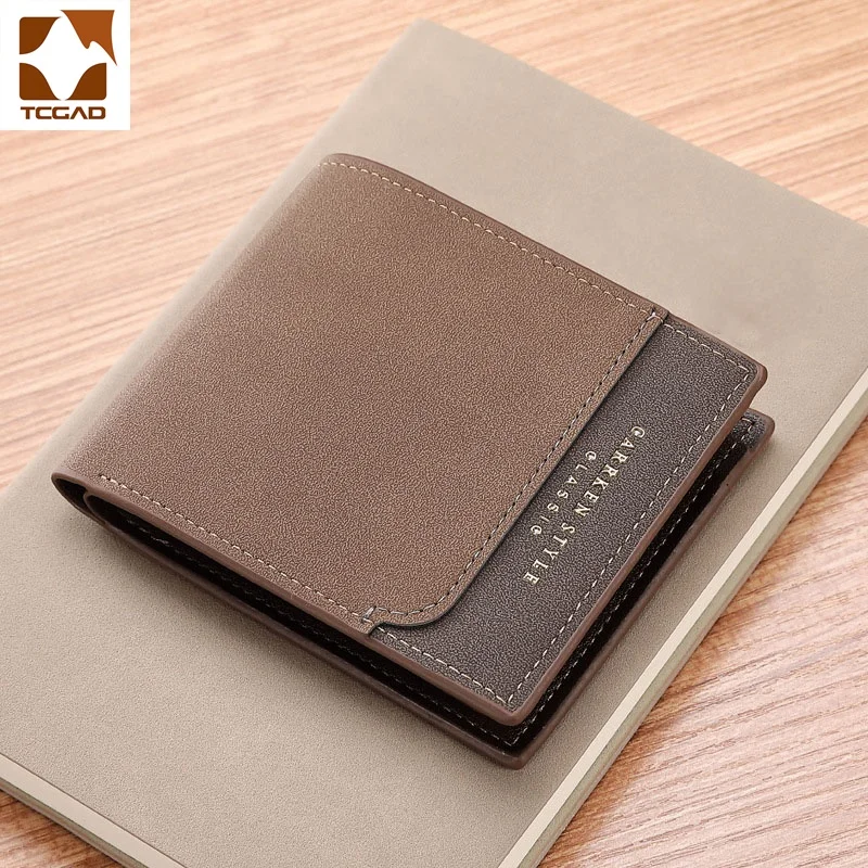 Mens Wallet Purse Dollar Small Brown/coffee Patchwork Carteiras Mini Casual Cuzdan Wearproof