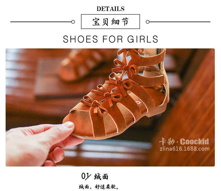 Г. Новые летние сапоги с высоким берцем модные римские женские сандалии детские сандалии-гладиаторы сандалии для начинающего ходить ребенка обувь высокого качества для девочек