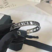 UMGODLY роскошный бренд черные буквы Открытый Браслет-манжета браслет микро кубический цирконий камни Модные женские ювелирные изделия