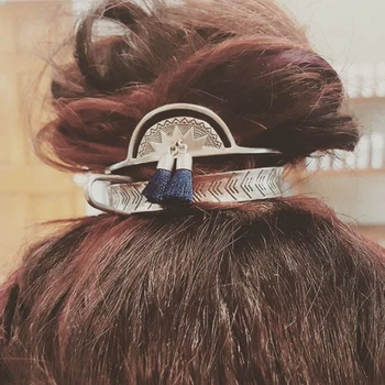 

Original Bohemia Hair Stick New Alloy Tassels Bun Holder Vintage Hair Accessories BOHO Charming Bun Cage Femme Bijoux