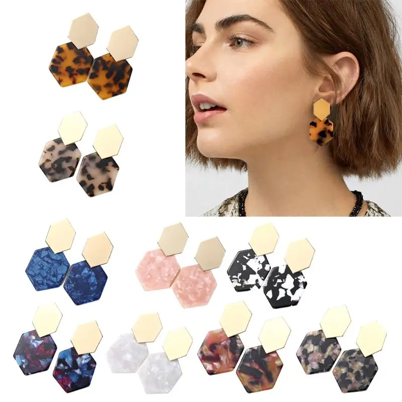 

Acrylic Earrings Leopard Floral Cellulose Acetate Earrings Fashion Women Jewelry