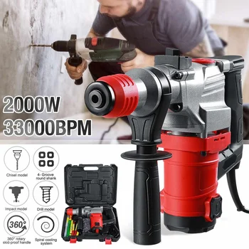 Price Electric Rotary Hammer 2000W Multifunction Electric Hammer Impact Power Drill Tool Kits 33000BPM 220V Powerful Hammer