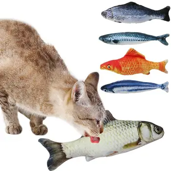 

OUYXR Plush creative 3D fish-shaped cat pet dog toy cat toy catnip kitten toy gift filled pillow pet supplies