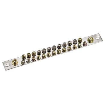 

uxcell Copper Screw Terminal Block Connector Bar 100A Double Row Ground Wire 29 Positions