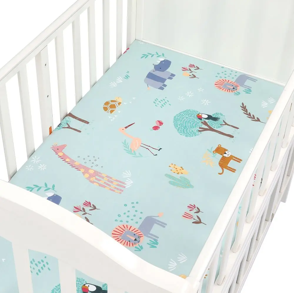 Матрас для детской кровати, мягкий защитный чехол с мультяшным принтом для новорожденных, детское постельное белье для кроватки, хлопок, простыня для кроватки, размер 130*70 см - Цвет: CLS0046
