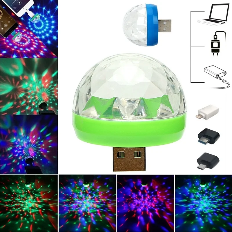 

Car LED Decorative Lamp Mini RGB Atmosphere Light Auto Interior LED USB Club Disco Magic Stage Effect Lights