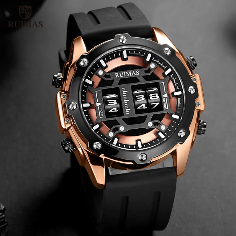 Goede RUIMAS Luxe Roller Digitale Quartz Horloges Mannen Waterdichte Horloge Top Brand Militaire Sport Horloge Man Relogios Masculino 553