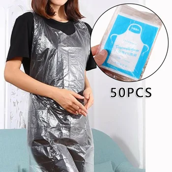 

50pcs Multifunctional Disposable Apron Cooking Painting Waterproof For Men Women Dinner Party Apron Kitchen Cooking Apron
