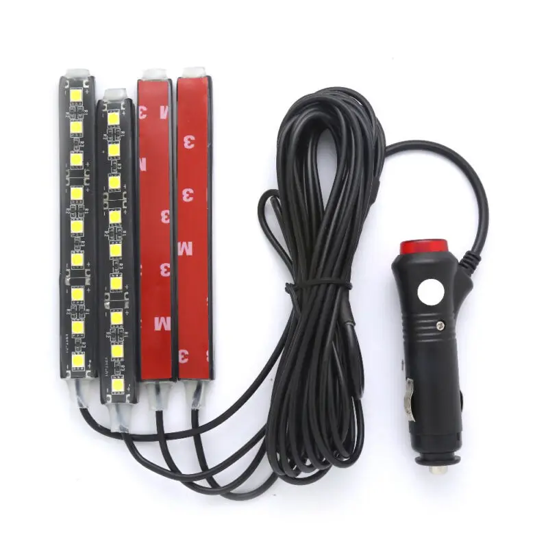 

GLCC 4x 9 LED Charge Car Interior Accessories Foot Car Decorative Light Lamps Blue Decor LED Lamp