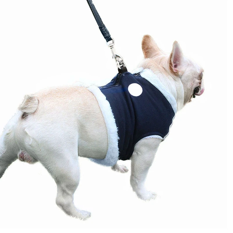 Pet Dog Harnesses vest Autumn Winter Fleeced Warm Chest Vest Harness(with Leash) Dog Outdoor Walking Accessories Clothes