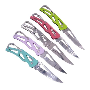 

Stainless Steel Small Folding Utility Knife Box Paper Cutter Portable EDC Knife with Keychain Camping Outdoor Knife