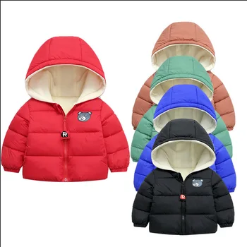 

Winter Children Overcoat Hooded Warm Down Jacket Cartoon Boys And Girls Clothing Thicken Duck Down Jacket Coat Casual Outerwear