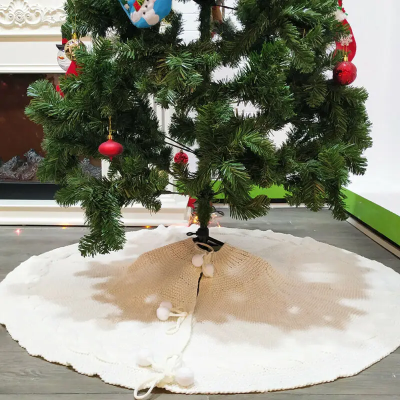 122 см Рождественская елка юбка плюшевая вышивка сцена Рождественский коврик Декор шерстяной войлок