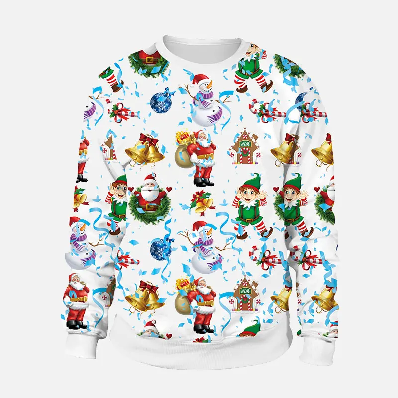 Рождественский свитер с Санта-эльфом, Забавный пуловер, крутой Женский Мужской свитер в подарок, свитера и рубашки, одежда на осень и зиму - Цвет: 9