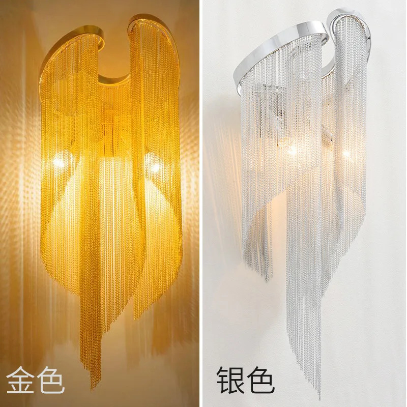 

modern wall lamp led bed lamp luxury hotel chain tassel wall lamp household lamp
