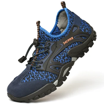 

Spring Summer Hiking Shoes for Men Comfortable Outdoor Climbing Sneakers Black Gray Plus Size 38-46 Mens Trekking Shoes 2020
