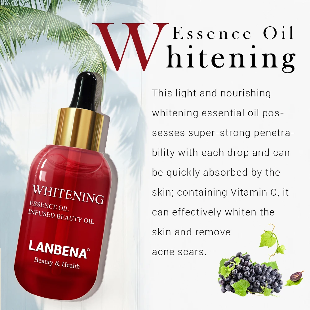 

LANBENA Whitening Essential Oil Vitamin C Serum Skin Care Remove Acne Scar Speckle Fade Dark Spots Nourishing Firming Anti Aging
