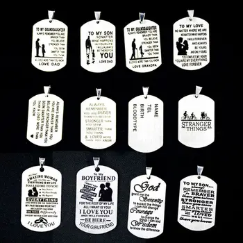 

12Pc Dad Mom to My Son Daughter I Want You to Believe Stainless Steel Pendant Dog Tag Military Air Force Pendant Jewelry