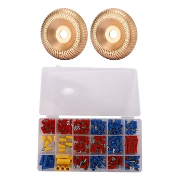 

2Pcs 100mm Wood Angle Grinding Wheel Sanding Carving Rotary Tool with 300 PCS Insulated Wire Electrical Connectors