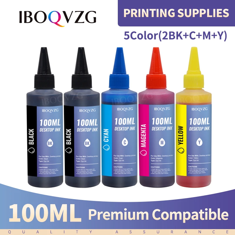 IBOQVZG Universal 100ml Refill Dye Ink Kit for Epson Canon HP Brother All Model Printer ink CISS Voor inkt Tank | Компьютеры и офис