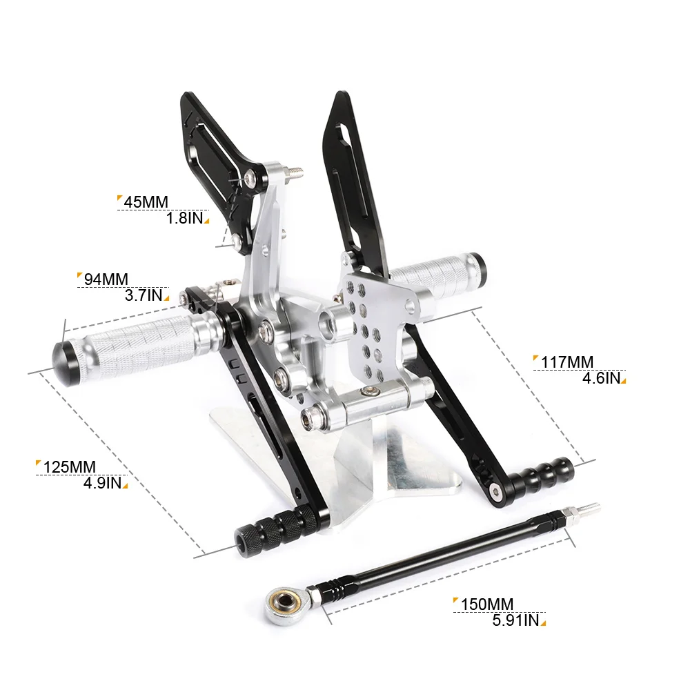 CNC мотоцикл подножка подножки Peg педаль Rearset Серебряный протектор для Suzuki SV650 SV650S GSXR600 GSXR750 GSX1000 K1 D40