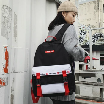 

New 2020 Contrast simple schoolbag Wild school bag Female student campus Large capacity backpack