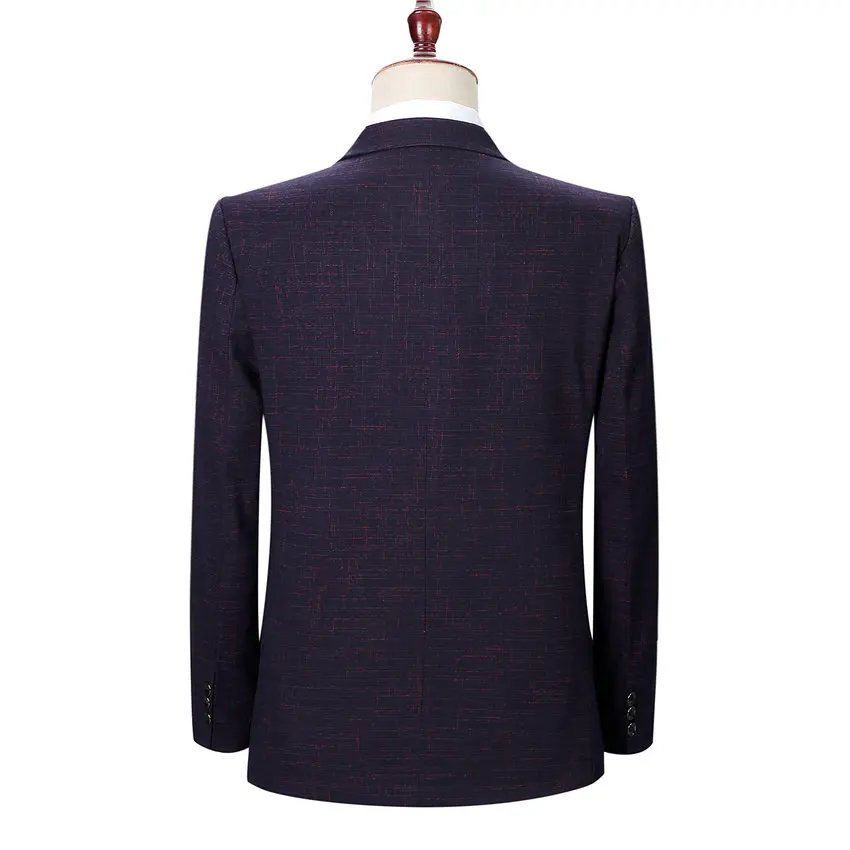 Man Elegant Blazer Autumn Spring Smart Business Casual Jacket Suits Men Red Blue Tailored Balzers Outfits Male Classical Garment