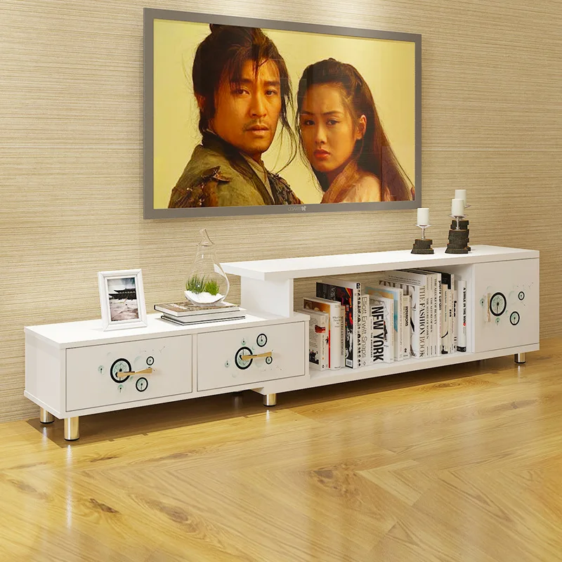 

TV Cabinet Minimalist Modern Multi-functional Living Room Entrance Cabinet Retractable Small Apartment-Style Floor Cabinet