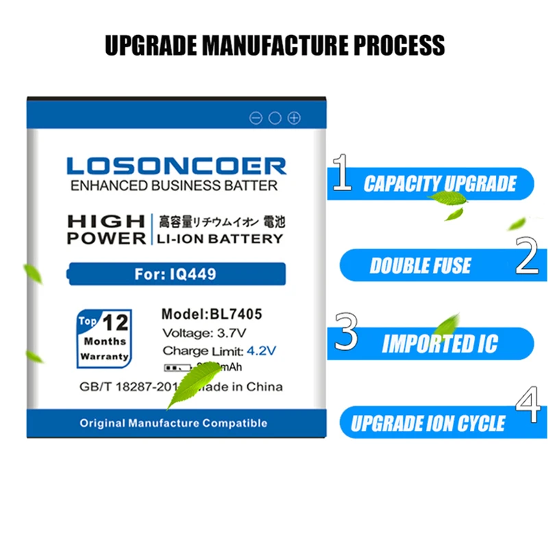 LOSONCOER 2900mAh BL7405 для Fly IQ449 Iq449 BL 7405 литий ионный полимерный аккумулятор|fly iq449