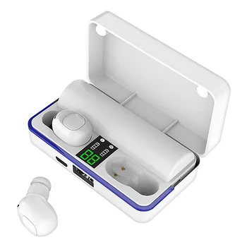 

W12 Wireless Bluetooth Headset Binaural In-Ear Press Digital Display Bluetooth Headset with 2600MAh Charging Bin Headset
