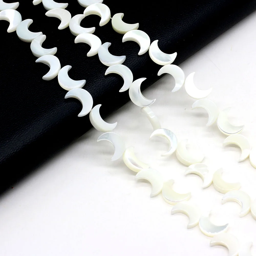 

Natural Freshwater Shell Beads Moon White Shape Loose Spacer Beaded For Jewelry Making DIY Bracelet Necklace Earring Accessories
