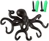 Hook up Octopus Hook/Coat Hook Antique Decorative Wall Hanging, Cast Iron 10 inch Key Ring Wall Decoration, with 6 Tentacles. 1
