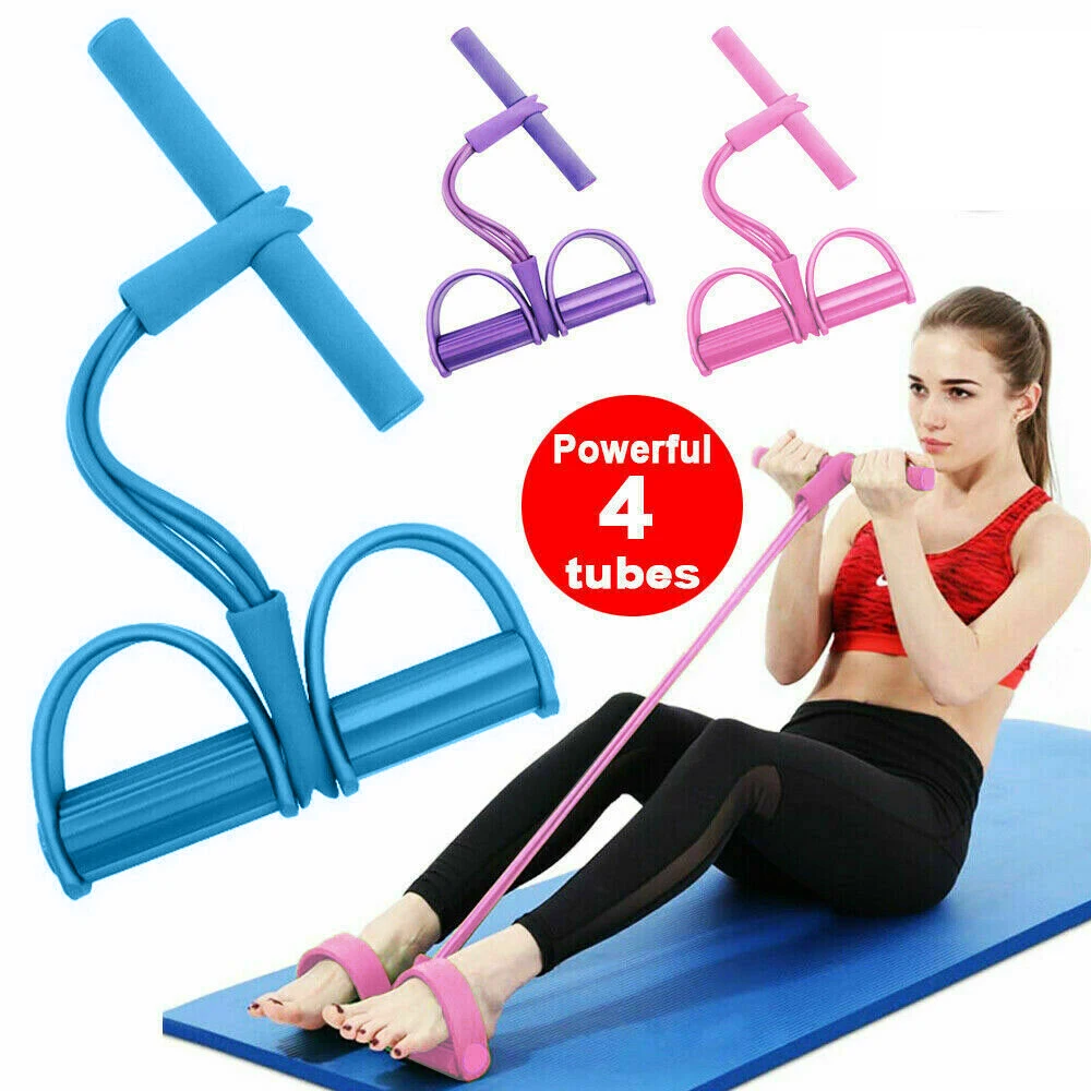 

Indoor Fitness Resistance Bands Exercise Equipment Elastic Sit Up Pull Rope Gym Workout Bands Sport 4 Tube Pedal Ankle Puller 35