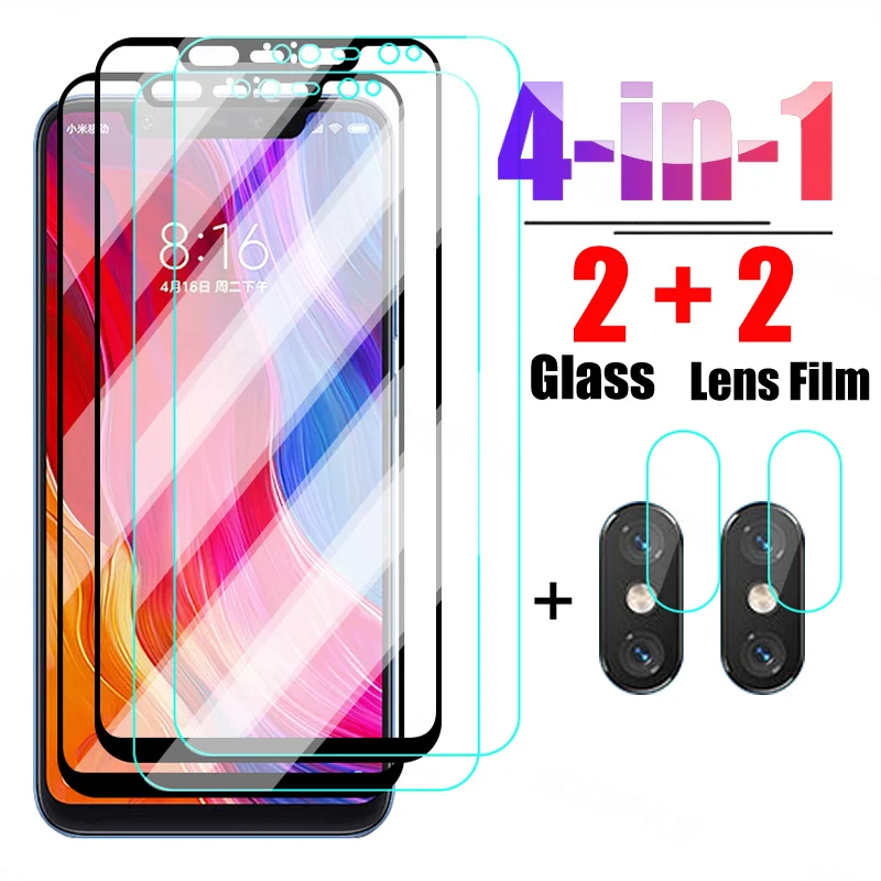 Защитное стекло 4 в 1 для Xiaomi Mi 9 8 Lite 9T Pro 6 6X закаленное A3 Mix 2 2S 3 Max пленка объектива |