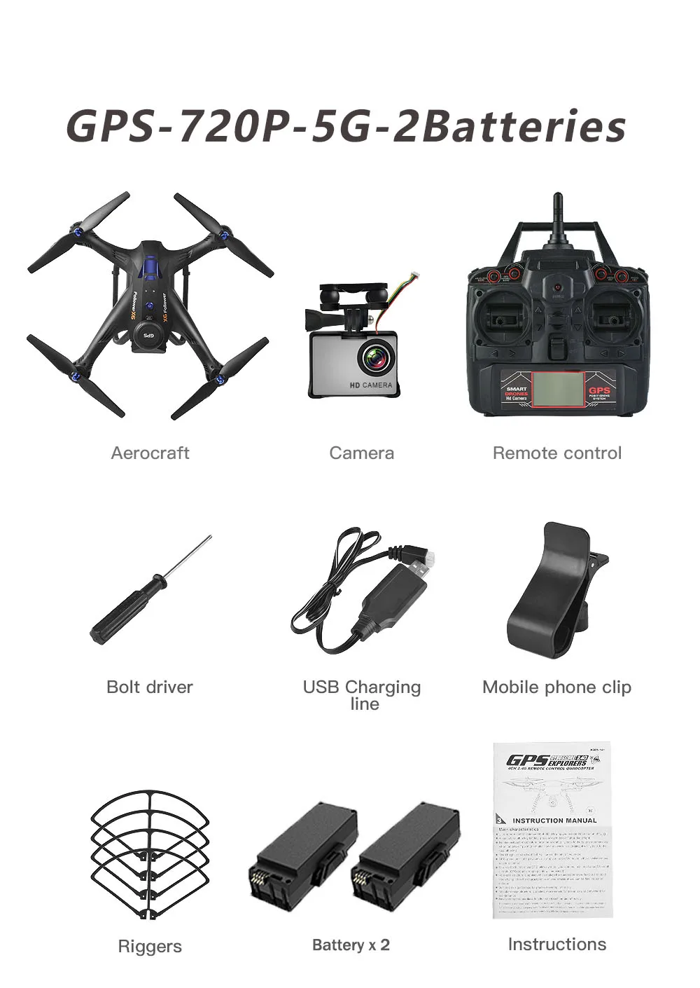 GPS 720P 5G 2B X183S Дрон gps 5G с 720P 1080P камера Wifi профессиональный HD FPV gps Радиоуправляемый квадрокоптер складной портативный один ключ возврата - Цвет: GPS 720P 5G 2B