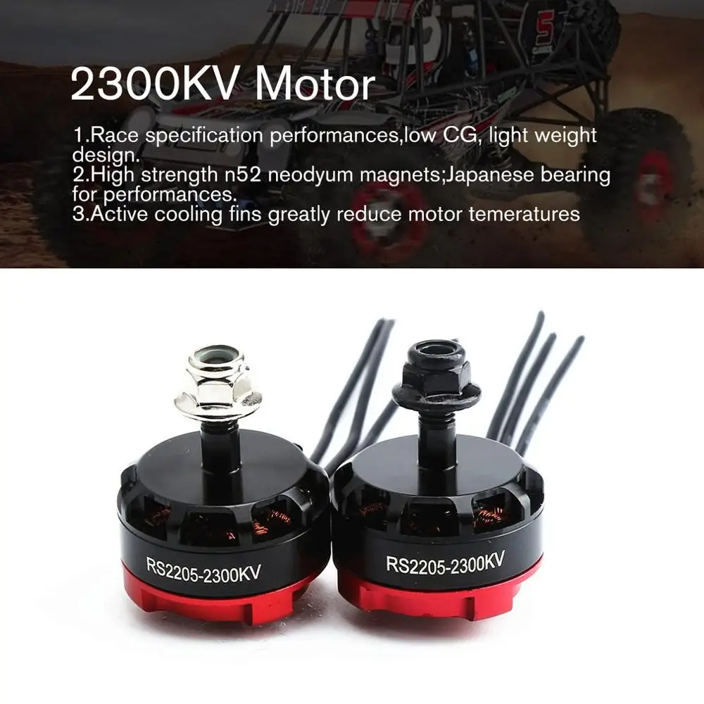 RS2205 2300KV 2205 CW/CCW бесщеточный двигатель 3-4S для FPV RC гоночный Дрон Мультикоптер двойной замок CW/CCW локоны