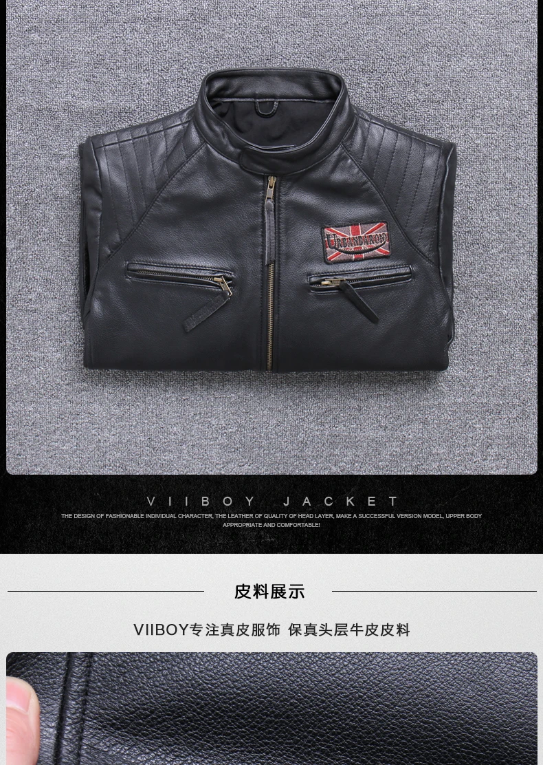 新品未使用 男性の本物の服のヘッド層牛革自己修養半袖ファンド機関車レザージャケットスタンドリードユース牛革 代引可 Weplant Com Ua