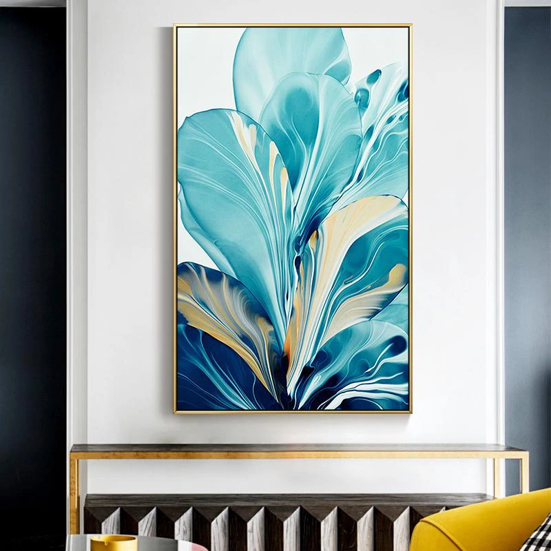 Immagini Murali Per Soggiorno Cuadros Decorative Nordic Blue Plants Canvas Painting Ebay Dropshipping Poster E Stampe Senza Cornice