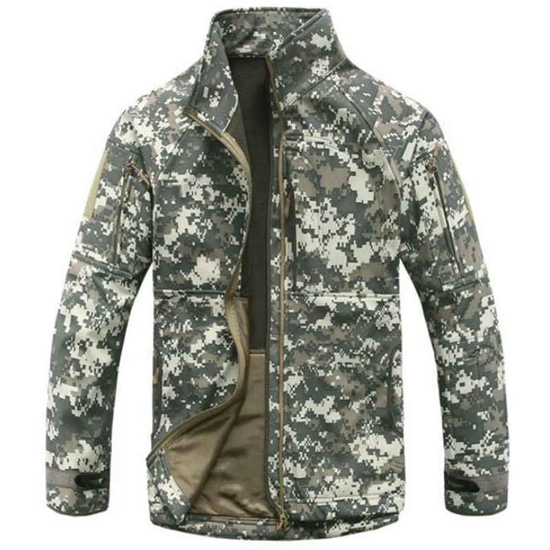 Training Tactical Jacket Outdoor Softshell Waterproof Windproof Fleece Thermal Windbreaker Coats Hiking Camping Hunting Clothing