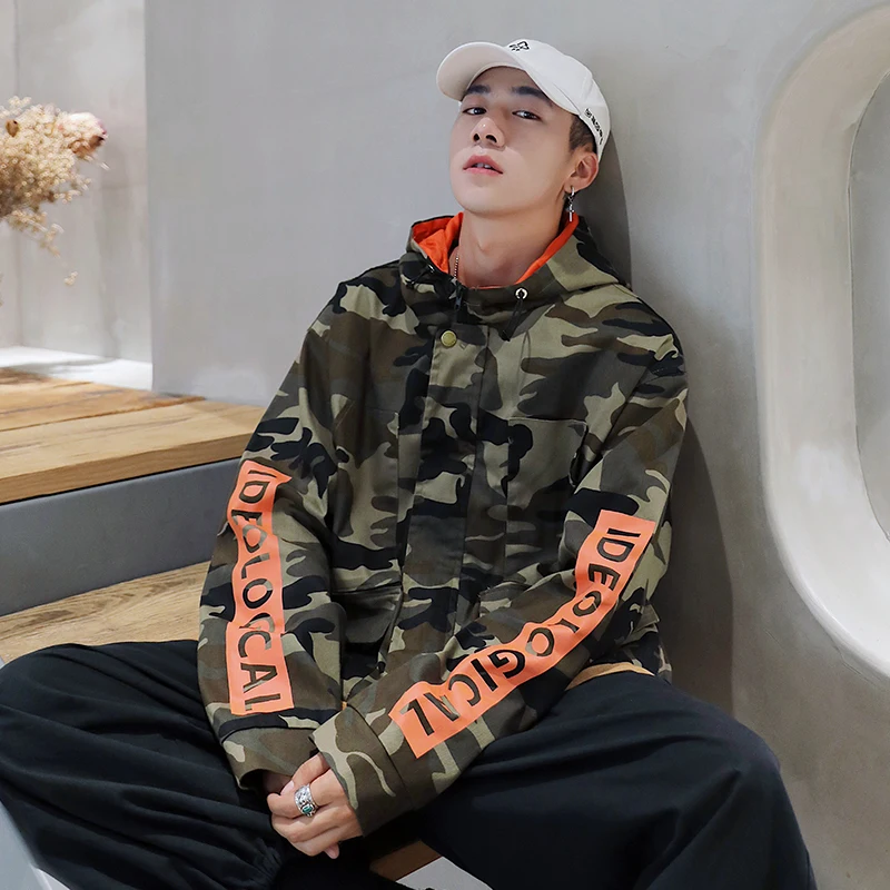 

Ins Camouflage Male Bf Korean Version Of The Trend Of Spring And Autumn Handsome Port Wind Chic Scorpion Loose Hip Hop Tooling
