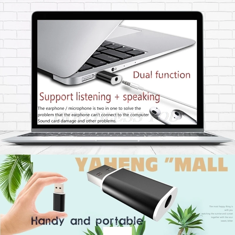 5,1 USB флэш-накопитель до 3,5 мм разъем Jack для микрофона и наушников стерео гарнитура Аудио Звуковая карта