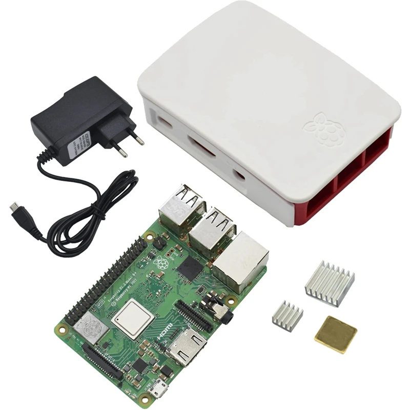 Adaptador de corriente 4 en 1 para Raspberry Pi 3, modelo B +(Plus) + funda de Abs + adaptador