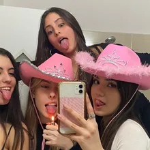 Pink  cowboy hat  CowGirl Hats  Rhinestone  Feather  Sequins  women's cap  caps for women Party  Costume  Accessories  Holiday
