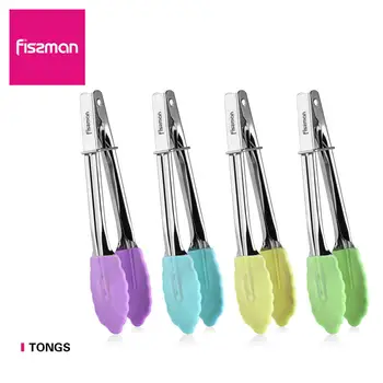 

Fissman 6.5inch Silicone Food Tong Stainless Steel Clamp Salad Serving BBQ Kitchen Tools