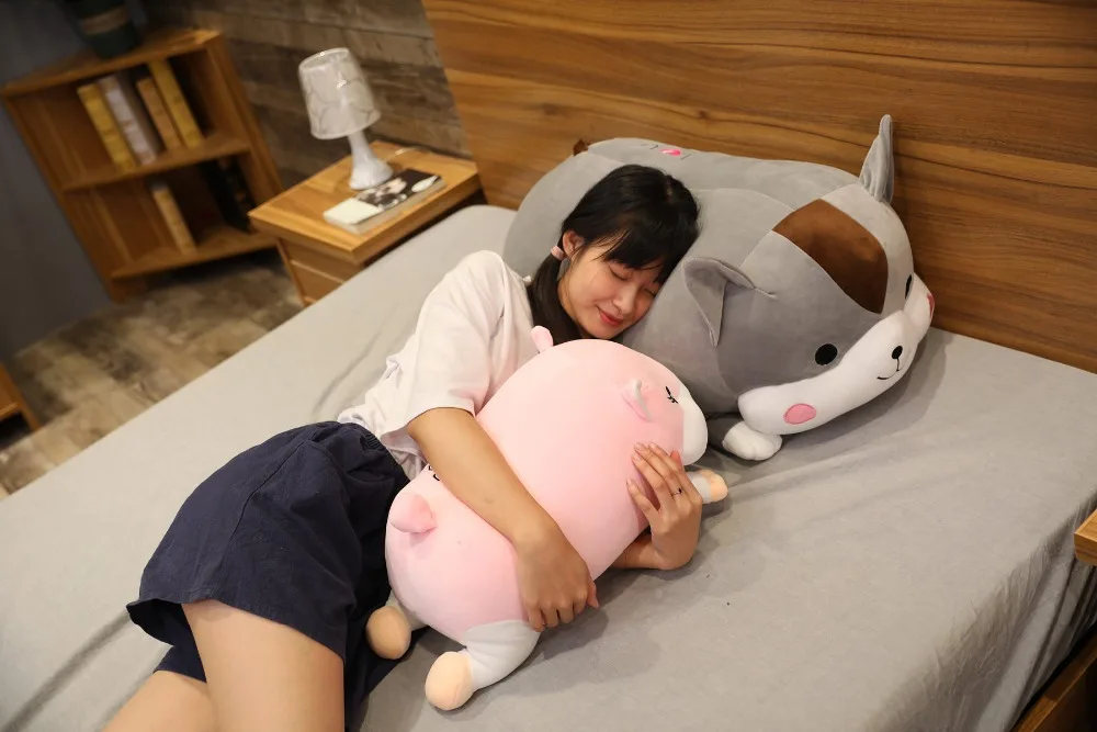 60 см Kawaii хомяк, мышь и свинья плюшевые милые животные мягкая подушка для сна диван Подушка для спины кукла детские рождественские подарки