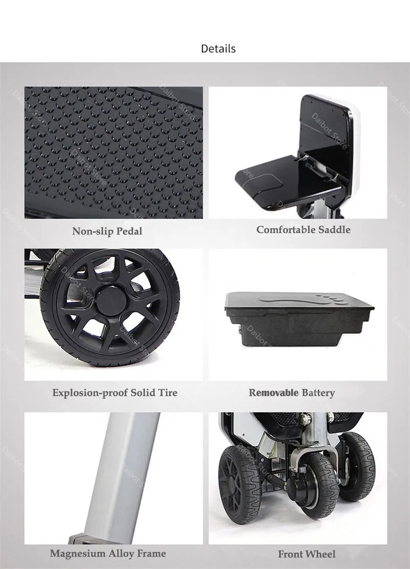 Disability Electric Scooter 3 Wheel Electric Scooter For Elderly Disabled Folding Electric Wheelchair With Removable Battery     (5)