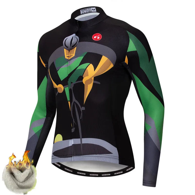 Зимняя велосипедная футболка с длинным рукавом, Мужская теплая флисовая майка для горного велосипеда, ветрозащитная велосипедная одежда, велосипедная рубашка, Ropa Ciclismo - Цвет: Color 7