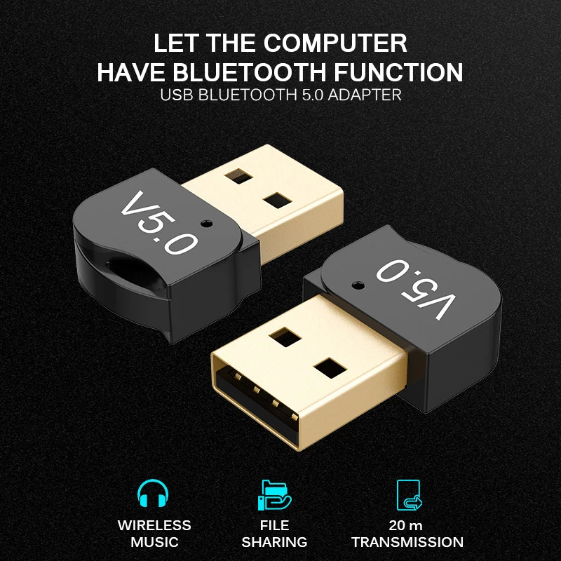 Bluetooth USB 5 0 адаптер Беспроводной для ПК ноутбук компьютер передатчик аудио