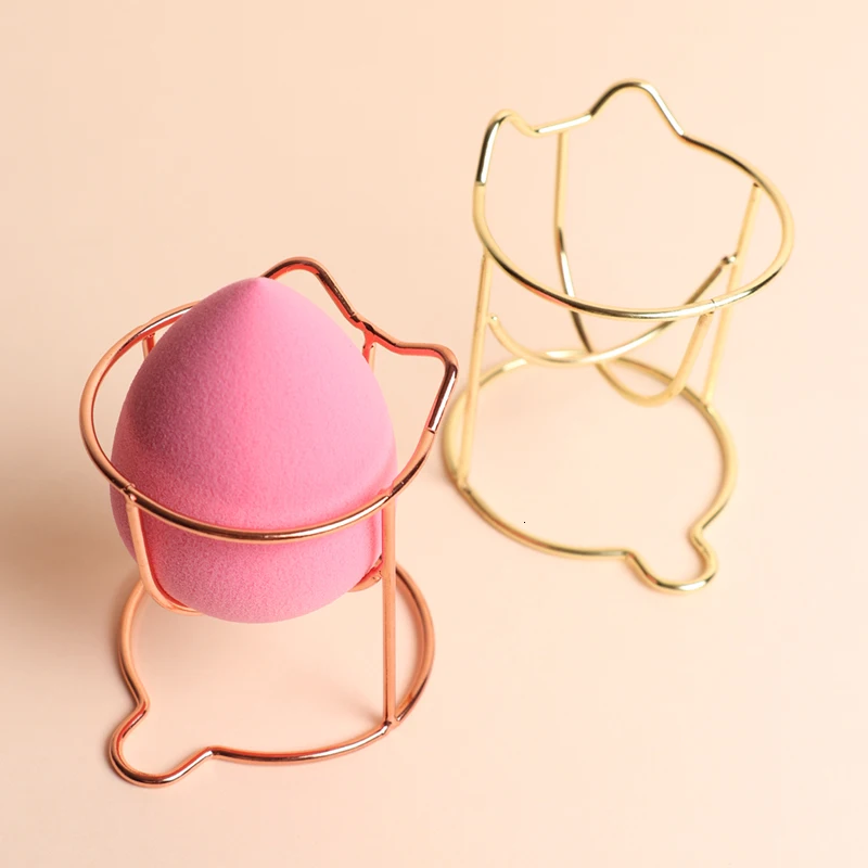 1 pcs Cute Cat Makeup Sponge Gourd Powder Puff Rack Beauty Egg Bracket Box Dryer cosmetic Organizer Shelf Holder storage Tools