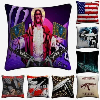 

Kalashnikov AK 47 Pistol Weapon Decorative Linen Cushion Cover 45x45cm Pillowcase For Sofa Home Decor Throw Pillow Case Almofada